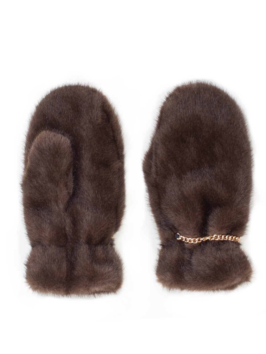 GUANTI FAUX FUR FAKE MINK,100%PL,MADE IN PRC    - BROWN